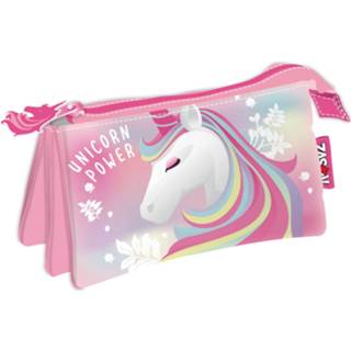 👉 Etui roze polyester meisjes Zaska Bts Unicorn 21 X 11 Cm 8430957508823