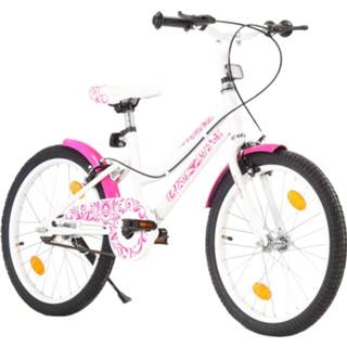 👉 Kinderfiets roze wit kinderen 20 inch en 8719883807690