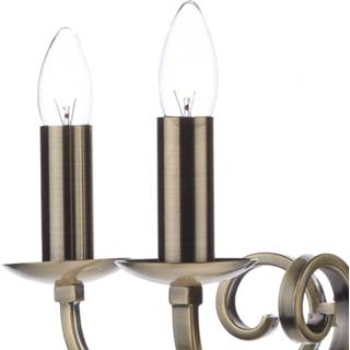 👉 Kroonluchter messing antiek Murray in antiek, 5-lamps 5035128500458