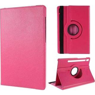 👉 Roze Samsung Galaxy Tab S8 360 Roterend Folio Hoesje - Hot Pink 5712580094120