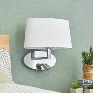 👉 Wandlamp stoffen wit Akita met LED leeslamp 4251096547894