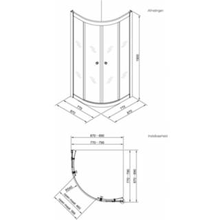 👉 Douchecabine Blinq Free Basic kwartrond 80x80x190cm 8717493125005