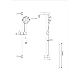 👉 Glijstangset chroom Blinq Memphis Round 2.0 m handdouche 1f en slang 150cm 8717493065912