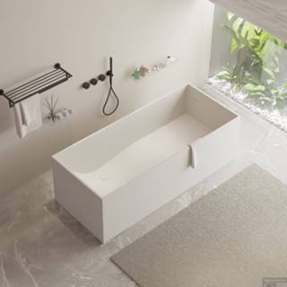 👉 Ligbad Mat Wit Vrijstaand Ideavit Solidstar 170x72x55 cm Solid Surface 8719304935582