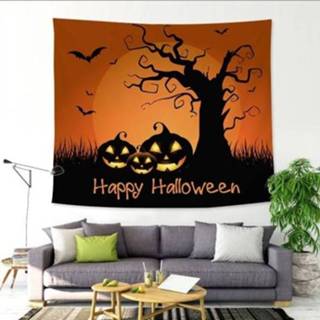 👉 Stof active Halloween grappige achtergrond wandtapijt bar decoratie tapijtwerk, maat: 150x100cm (Halloween)