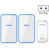 👉 Afstandsbediening wit active CACZI A68-2 Eén naar twee Draadloze Elektronische Deurbel Home Smart Digitale Deurbel, Stijl: EU-plug (wit)