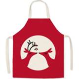 👉 Schort active kinderen 2 stuks kerstlinnen gedrukt kerstcadeau volwassen ouder-kind overalls, specificatie: 45x56cm (Love Deer)