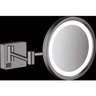 👉 Spiegel zwart chroom Hansgrohe Addstoris make-up led 3x vergr. brushed black 4059625321690