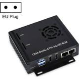 👉 Koelventilator active Waveshare Dual Gigabit Ethernet 5G / 4G-computervak​​met voor Raspberry PI CM4 (EU-plug)