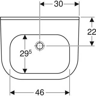 👉 Geberit 300 Basic wastafel 60x47,5cm zonder kraangat zonder overloop wit