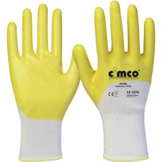 Werkhandschoen Cimco Nitril gelb/weiß 141273 Maat (handschoen): 9, L EN 388 1 paar 4021103059395
