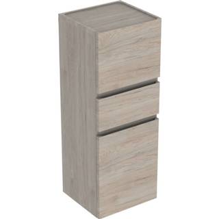 👉 Geberit Renova Plan halfhoge kast met 2 deuren en 1 lade 105 x 39 36 cm, licht noten hickory 4025410905499
