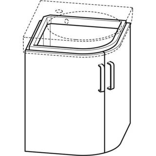 👉 Onderkastje grijs Geberit Renova Compact onderkast voor hoekwastafel 69cm 2 deuren - hoogglans 4022009329001