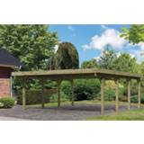 👉 Carport PVC Karibu | Dubbele Classic 2 Variant A met Dakplaten 4010090619606