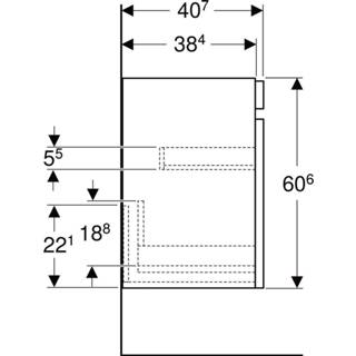 👉 Onderkastje Geberit Renova Plan onderkast - voor wastafel 55cm licht noten hickory 4025410905147