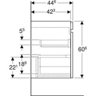👉 Onderkastje Geberit Renova Plan onderkast - voor dubbele wastafel 130cm mat lava 4025410905826