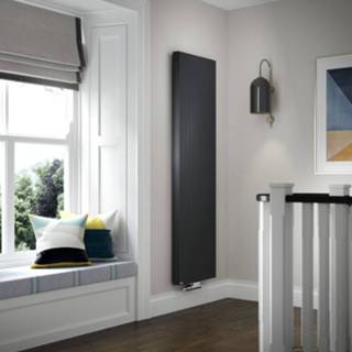 👉 Paneelradiator antraciet reed staal modern CE Stelrad Vita Deco CV Radiatoren Type 22 Verticaal 180cm x 60cm 2805Watt | van Hudson 5059803074812