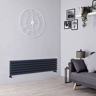 👉 Design radiatoren antraciet Radiator Horizontaal Dubbel Paneel 140cm x 35,4cm |Revive 5059803048493