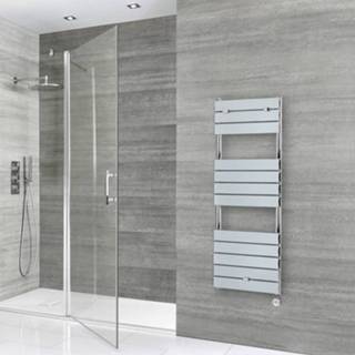 👉 Handdoekradiator chroom staal modern muur lustro elektrisch Elektrische Incl. Thermostatisch Verwarmingselement 45x 121cm| 5051752606021