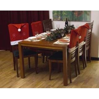 👉 Set van 6 Stoelhoezen kerst | Kerst | Kersthoezen | Kerstversiering | Rood | Kerstmuts | Stoel | Kerstmis | Decoratie