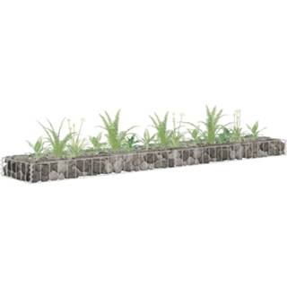 👉 Plantenbak gegalvaniseerd staal zilver Gabion verhoogd 180x30x10 cm 8719883734606