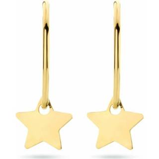 👉 Oorring active 14K Geelgouden Oorringen met Ster
