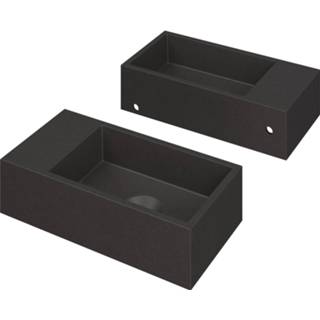 👉 Fontein zwart Saniselect Carpo 36x18x9 cm Quartz 8714176008761