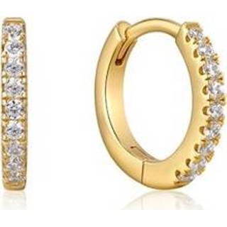 👉 Oorring zilveren active Ania Haie | Vergulde Ear Edit Huggie Hoops Oorringen met Zirkonia Rij
