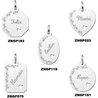 Names4ever Zilveren Graveerplaat Decoratief met Hart