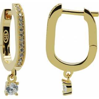 👉 Oorhanger goudkleurige active Karma Hinged Hoops Sally Square Oorhangers