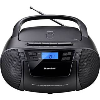👉 Zwart Karcher RR 5045 Radio/CD-speler VHF (FM) AUX, CD, Cassette, FM, USB 4000420867005