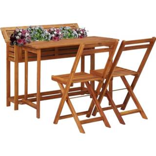 👉 Bistro stoel acaciahout active Plantenbaktafel met 2 bistrostoelen massief 8719883718897