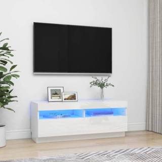 👉 Wit active Tv-meubel met LED-verlichting 100x35x40 cm hoogglans 8720286218709