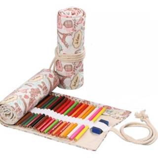 👉 Gordijn canvas active 2 stks 12 holes toren handgemaakte pen roll tas schets kleur potlood