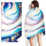 👉 Handdoek fluwelen active Double-faced sneldrogend strand gedrukt microfiber zwemmen handdoek, maat: 160 x 80cm (Galaxy)