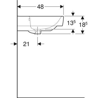 👉 Opzetwastafel wit Geberit Renova Plan met aflegvlak 75x48cm 1 kraangat 4025410868657