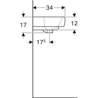 Opzetwastafel wit Geberit Renova Plan 45x34cm met kraangat Keratect 4025410868466