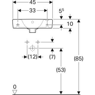 👉 Geberit Renova Compact fontein met afleg 45x25cm kraangat links Keratect wit