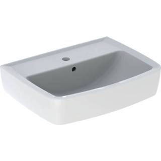 👉 Fontein wit Geberit E-Con hoekig 50x38 cm, met kraangat en overloop, 4025410885951