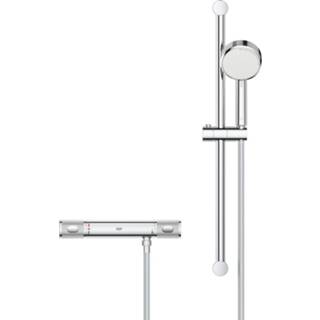 👉 Douchethermostaat chroom Grohe Grohtherm 1000 z/s-kopp m/glijstangset 4005176698750