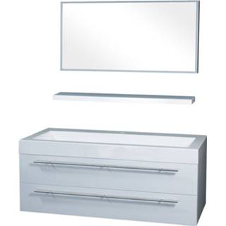 👉 Badmeubelset wit Differnz Force 1250 met planchet, spiegel, en wasbak 1 kraangat 125 x 49 48 cm,