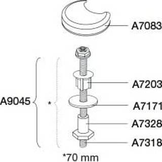 👉 Toiletzitting RVS Pressalit A/S Uni scharnierset voor 300 Compact toiletzitting,