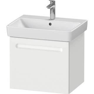 👉 Wastafelonderkast wit Duravit No.1 hangend met 1 lade en sifonuitsparing 54 x 42,6 47,8 cm, mat