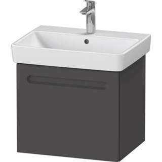 👉 Wastafelonderkast Duravit No.1 hangend met 1 lade en sifonuitsparing 54 x 42,6 47,8 cm, grafiet mat