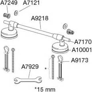👉 Scharnier Pressalit uni met doorlopende pen voor toiletzitting zonder deksel