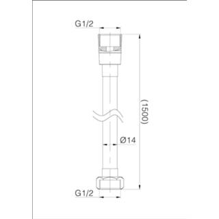 👉 Doucheslang zwart metalen Wiesbaden luxe 150cm conisch mat 8719956080111