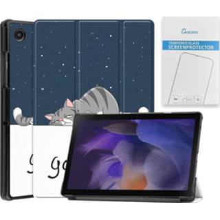 👉 Active Case2go - Tablet hoes&Screenprotector geschikt voor Samsung Galaxy Tab A8 10.5 Inch Auto Wake/Sleep functie Good Night 8719793174479