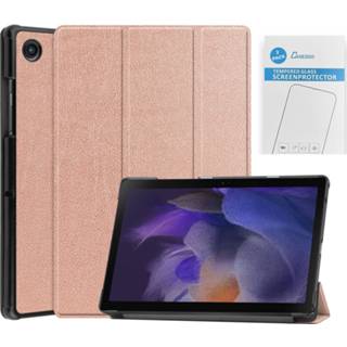 👉 Screenprotector goud active Case2go - Tablet hoes&2-Pack geschikt voor Samsung Galaxy Tab A8 10.5 Inch Auto Wake/Sleep functie Rosé 8719793175445