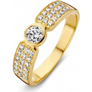 👉 Excellent Jewelry Geelgouden Zirkonia Ring voor Dames