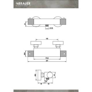 👉 Thermostaatkraan chroom Brauer Chrome Carving opbouw douche 8720359389480